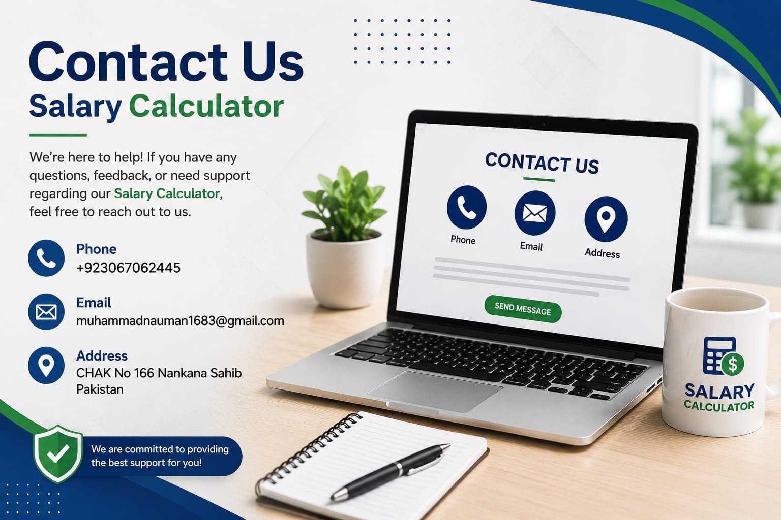 Contact us- Salary Calculator